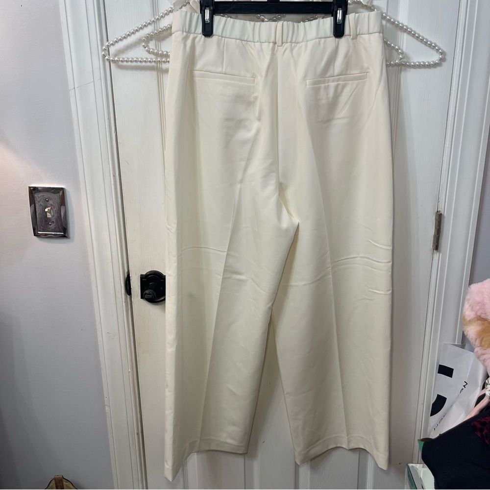 New York & Company Cream High-Waist Wide Leg Cropped Pants - Picture 5 of 8